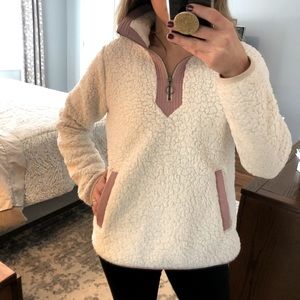 Abercrombie & Fitch Quarter Zip Sherpa